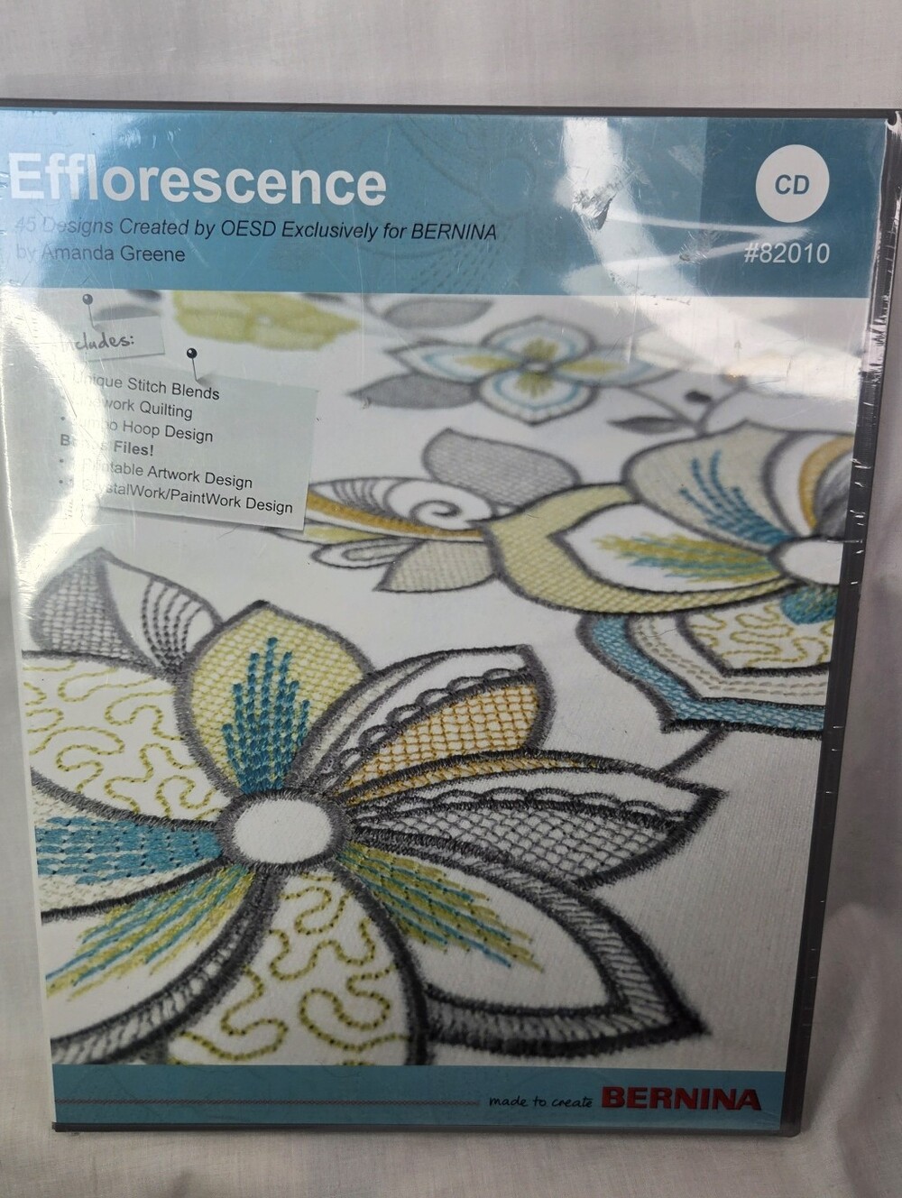 Bernina Exclusive Efflorescence Crafters Collection CD 82010 Machine Embroidery